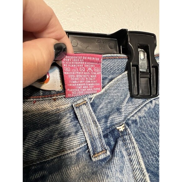 Vintage Y2K low rise Kosuiko Flare Light Wash Denim Jeans Leather Lace Up - Picture 5 of 10